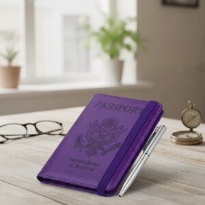 Passport Holder for Travel, RFID Passport Cover Wallet for Women Men